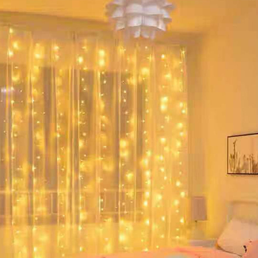 9.8x9.8FT 300LEDs Curtain Fairy Strip Wedding Party Home Decor Warm/White Light