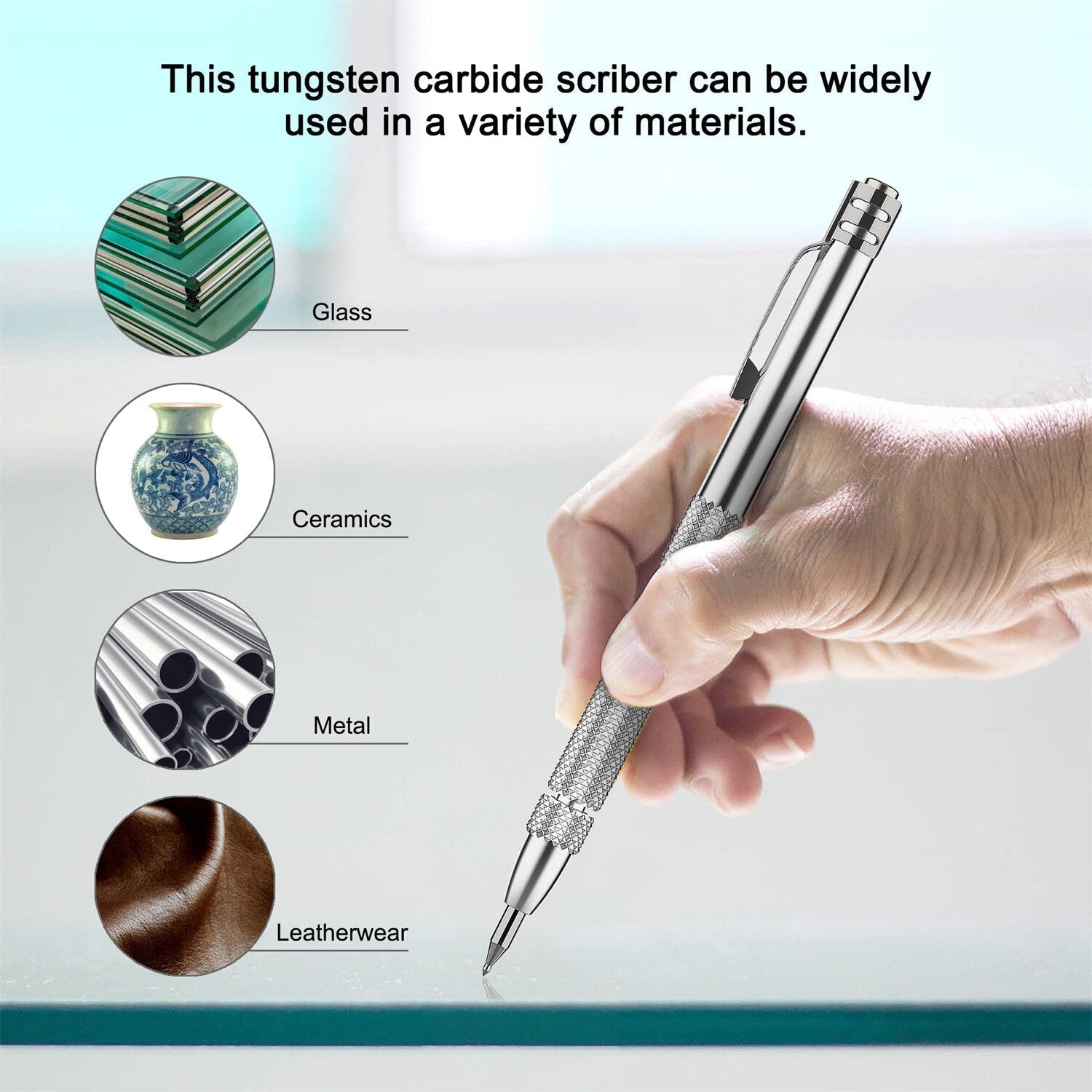 Tungsten Carbide Scriber Set - 2 Tools, 10 Replacement Tips, Magnetic, Durable Aluminium, Ergonomic Design, 15cm