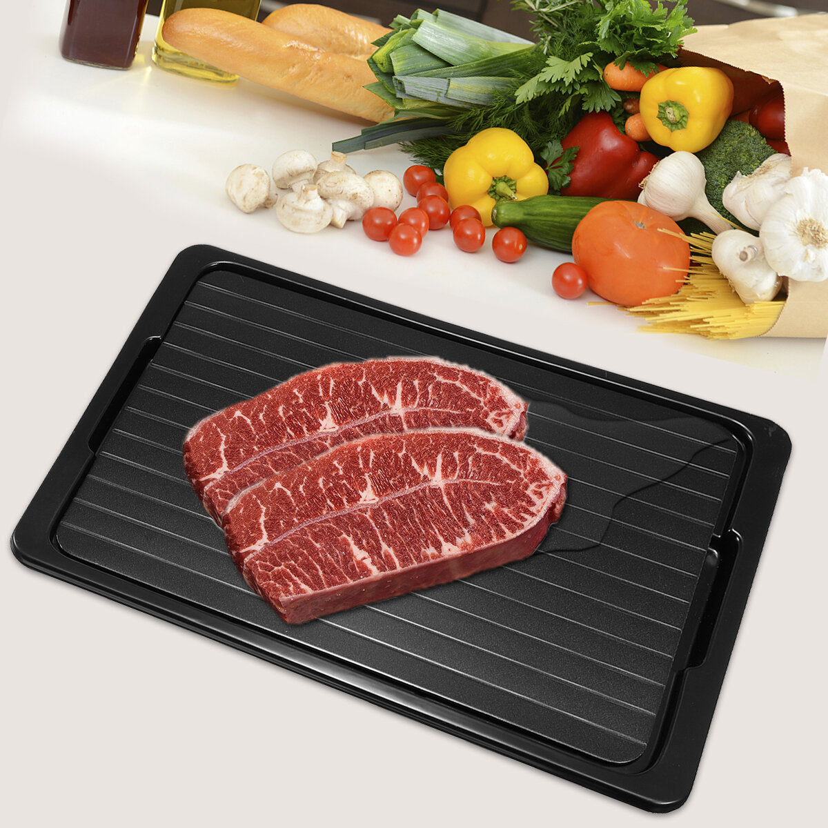 Defrosting Tray Thawing Plate Frozen Food Faster and Safer Way to Defrost Meat or Frozen Food Plate