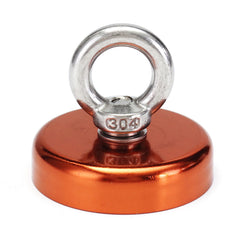 60x50mm 112KG Neodymium Recovery Magnet Red/Yellow/Blue Eyebolt Hook Magnet Metal Detector