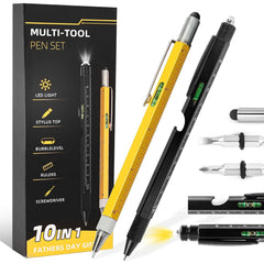 9-in-1 Multifunctional Pen with LED Light, Stylus, Screwdriver, Ruler, and More - Perfect Gift for DIY Enthusiasts