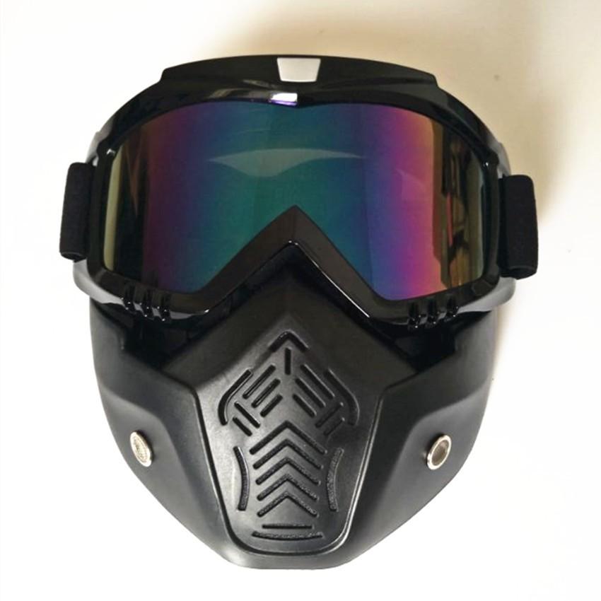 Motorcycle Helmet Face Mask Windproof Shield Goggles Detachable