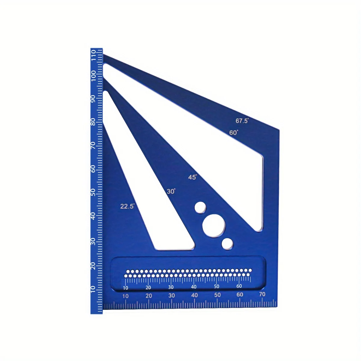 3D Multi-Angle Square Protractor - Aluminum Alloy, Measures 22.5°-90°, Precision Tool for Woodworking, Blue/Red Options
