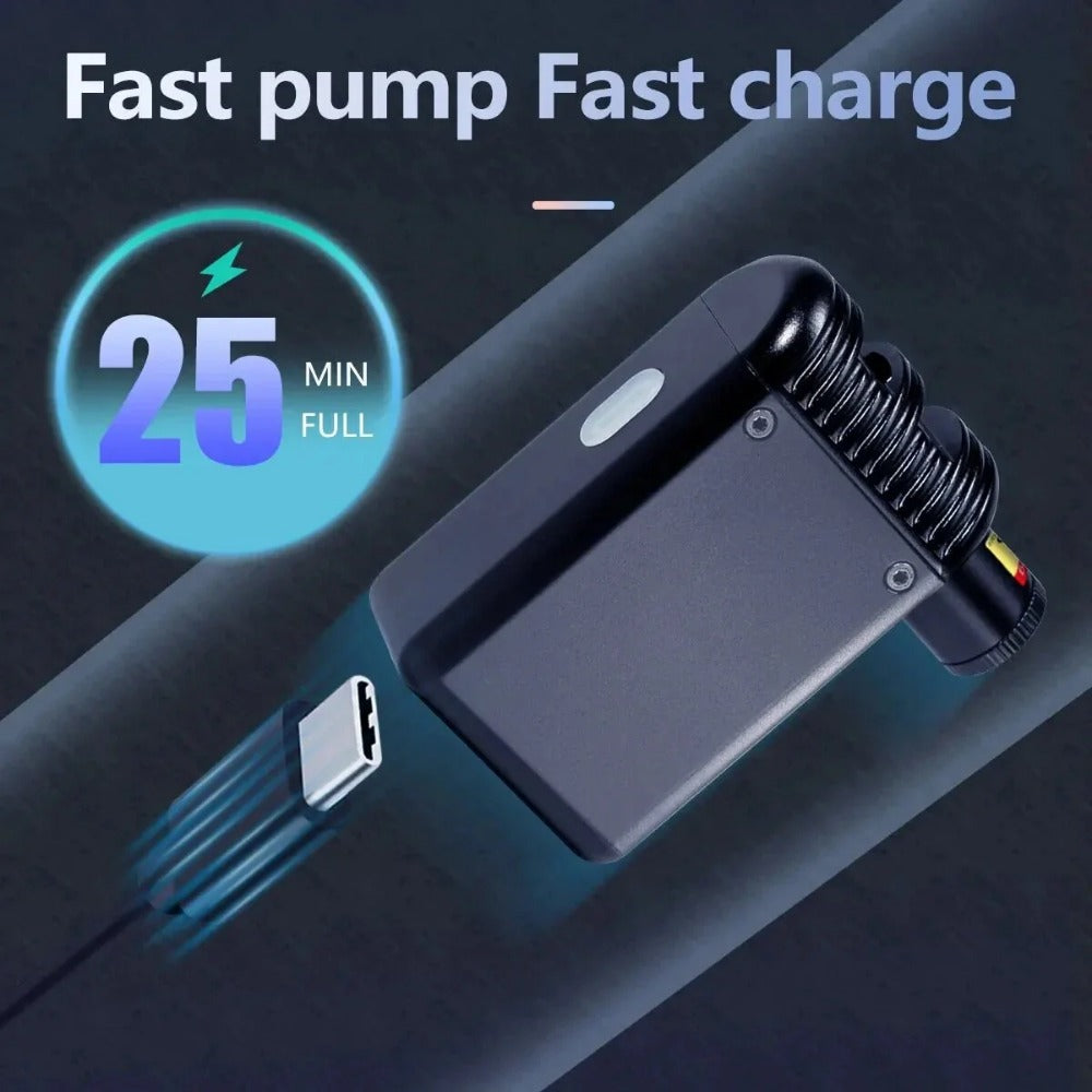 100PSI Mini Electric Bike Pump - Auto Inflator for Bicycle/Motorcycle/Ball, 110g Cordless, Overheat Protection