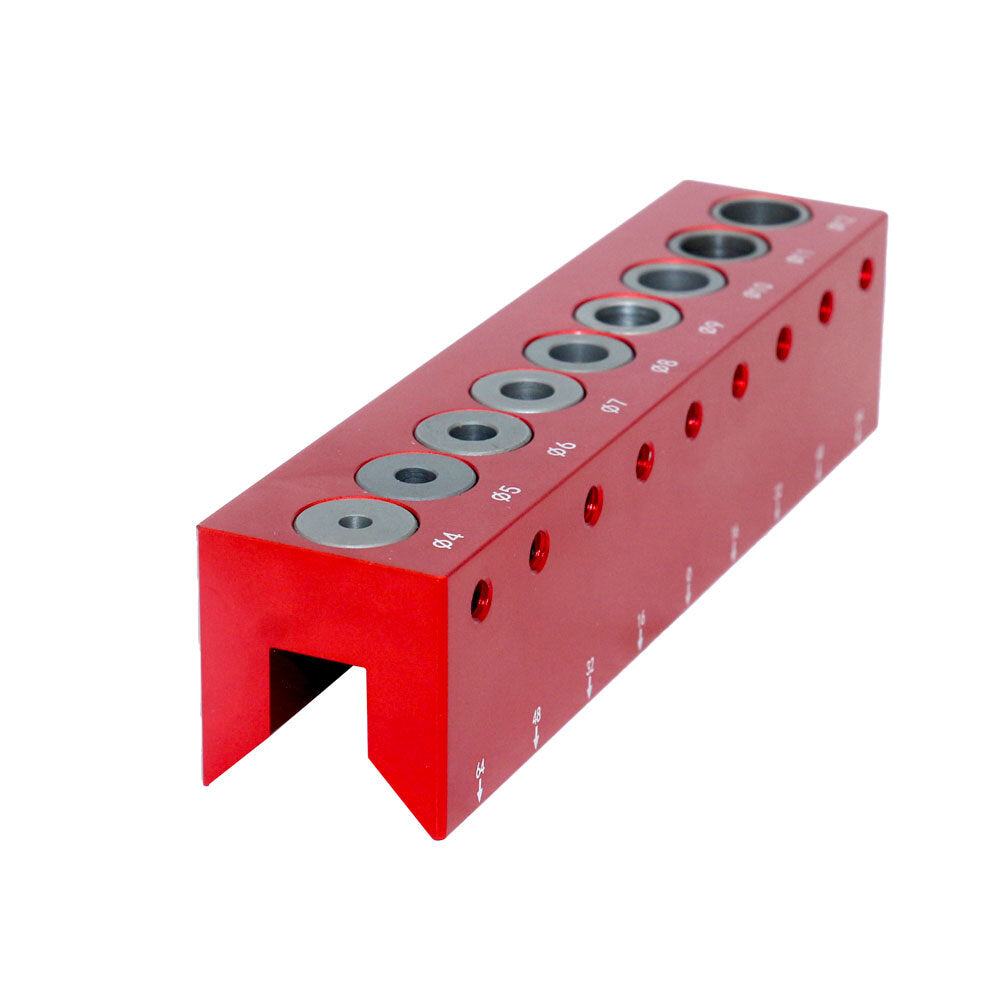 Aluminum Alloy Pocket Hole Doweling Jig for Woodworking, Semi-Automatic Drill Guide with 4-12mm Bushings
