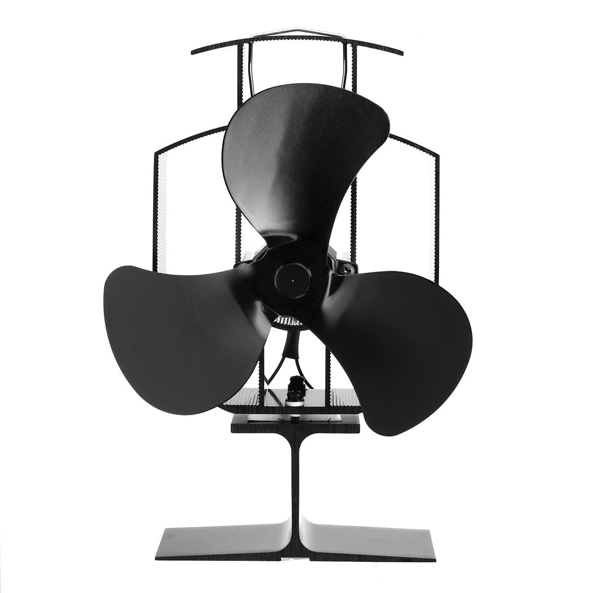3-Blade Heat Powered Stove Fan W/ Thermometer for Wood Log Burning Burner Stove