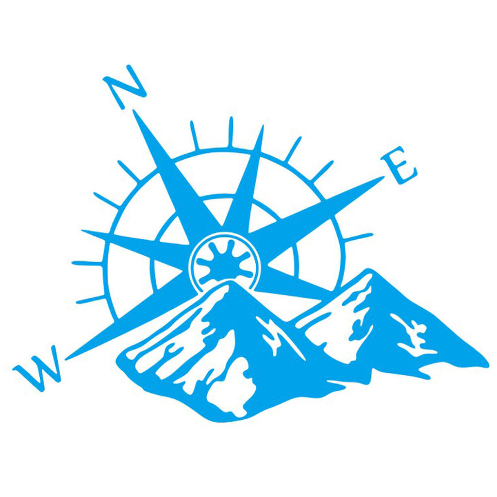Car Sticker Decal Compass & Mountain 60x45cm For Camper Van Motorhome Car