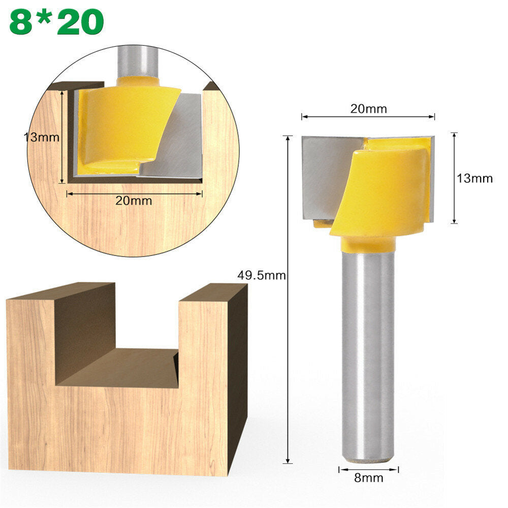16-25mm Router Bit 8mm Shank Surface Planing Bottom Cleaning Wood Milling Router Bit for CNC