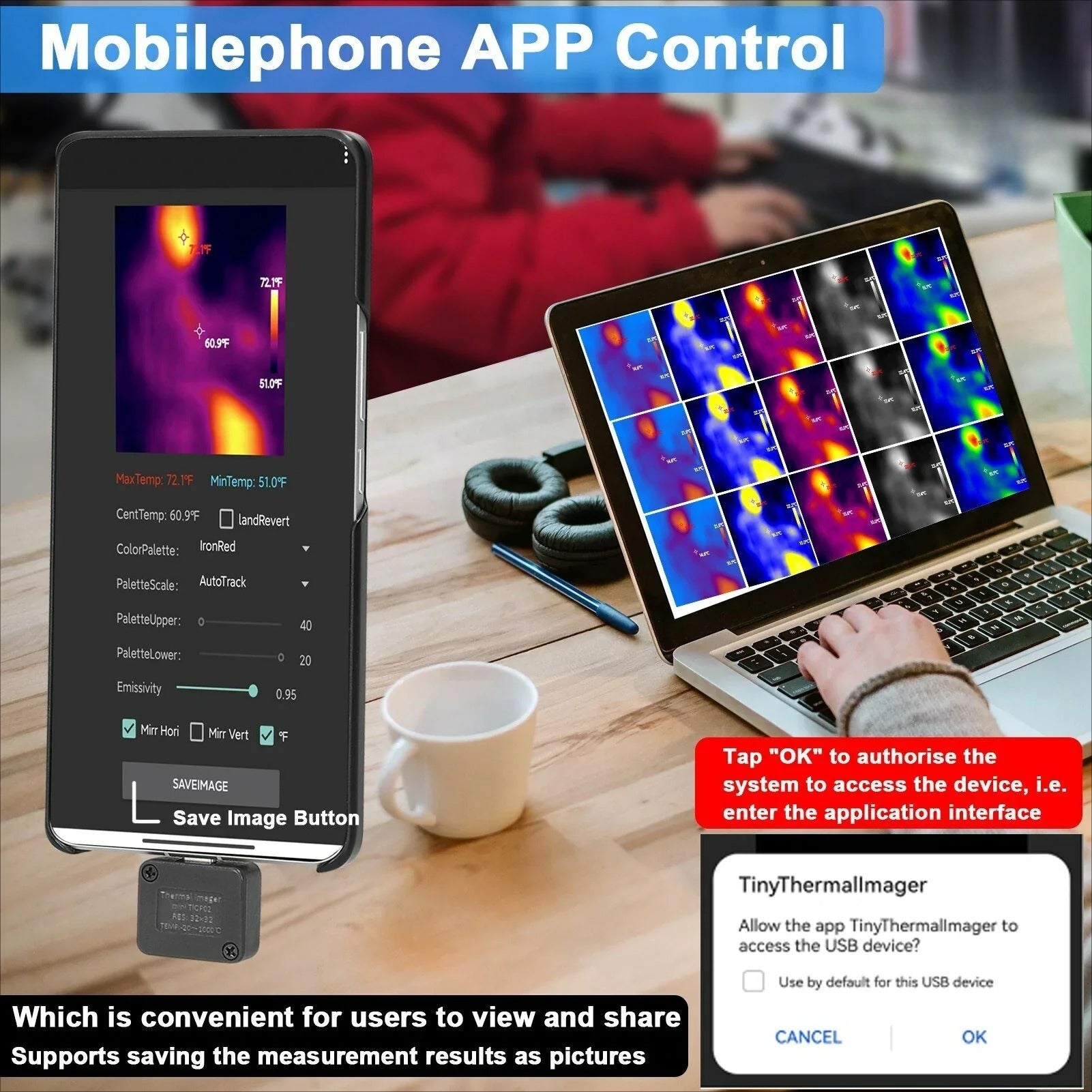 GreenZech Mobile 1000 | Smartphone Thermal Imaging Camera | -20°C to 1000°C Range | Portable Infrared Imager for Android