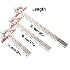 Woodworking Edge Ruler & Protractor - Dual Function, Ambidextrous, Twistable, 10/15/20 Inch Options for Accurate Measurements