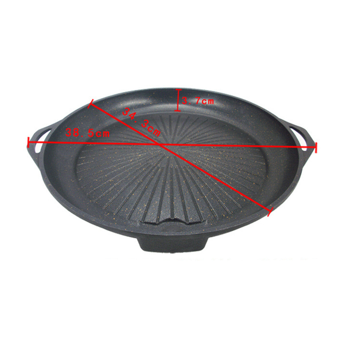 Aluminum 38.5cm BBQ Grill Plate Barbecue Non Stick Coating Roaster Plate for Camping Picnic