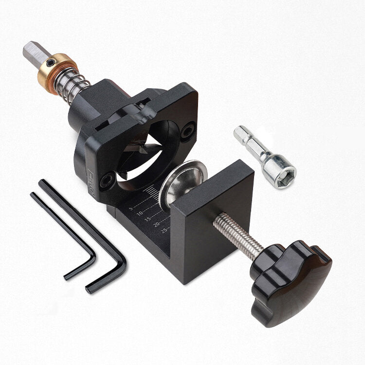 35mm Hinge Jig Drill Guide Locator Kit with Clamp - Aluminum Alloy Hole Punch for Cabinet Door Installation