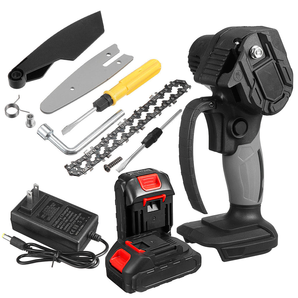 88VF 4/6 Inch Cordless Electric Chain Saw Kit One-Hand Saw Mini Portable Woodworking Wood Cutter