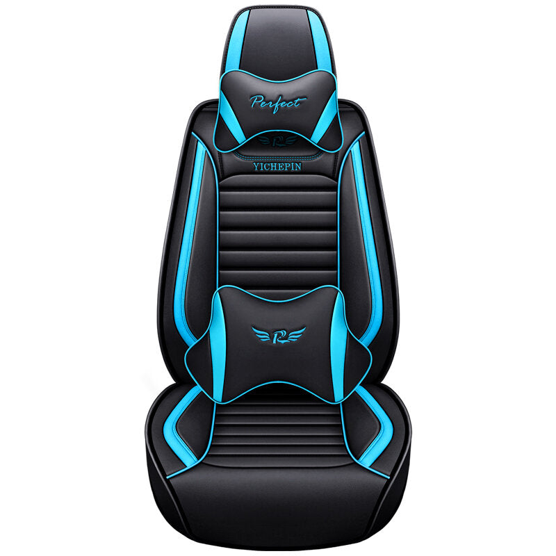 PU Car Seat Cover Cushions with Headrest Automobile Universal Protective Mat Cushion Front and Rear Seat Cover for Car