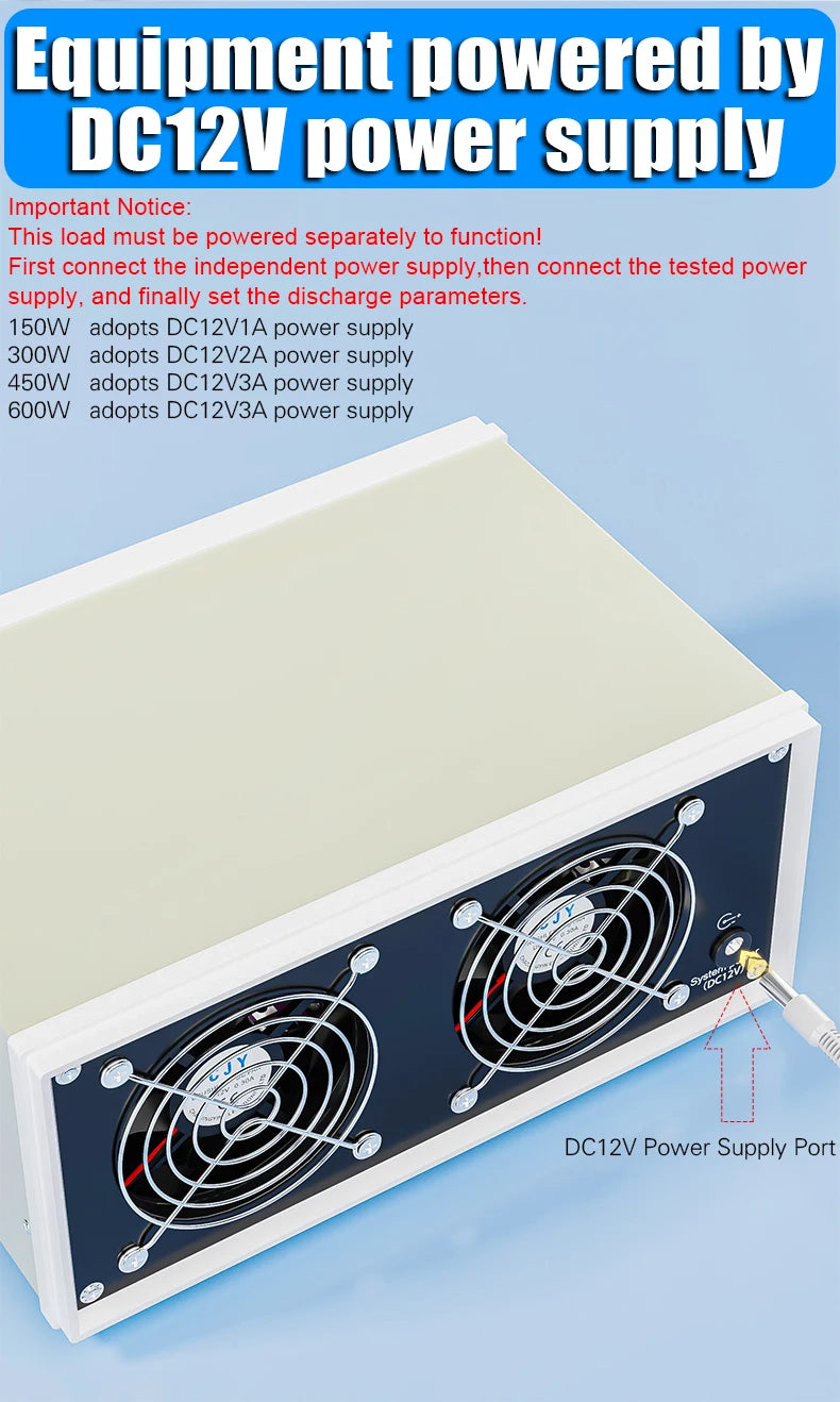 Electronic Load Tester 150/300/450/600W WiFi Tuya 0-200V 50A Battery Capacity Monitor Programmable Discharge Tool IPS Display High Precision Bluetooth Connection