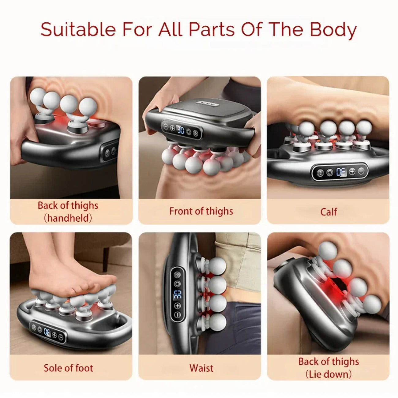 16-Head Body Massage Gun - Full Body Muscle Massager for Arms, Waist, Back, Thighs, Calves, Shoulders, and Feet