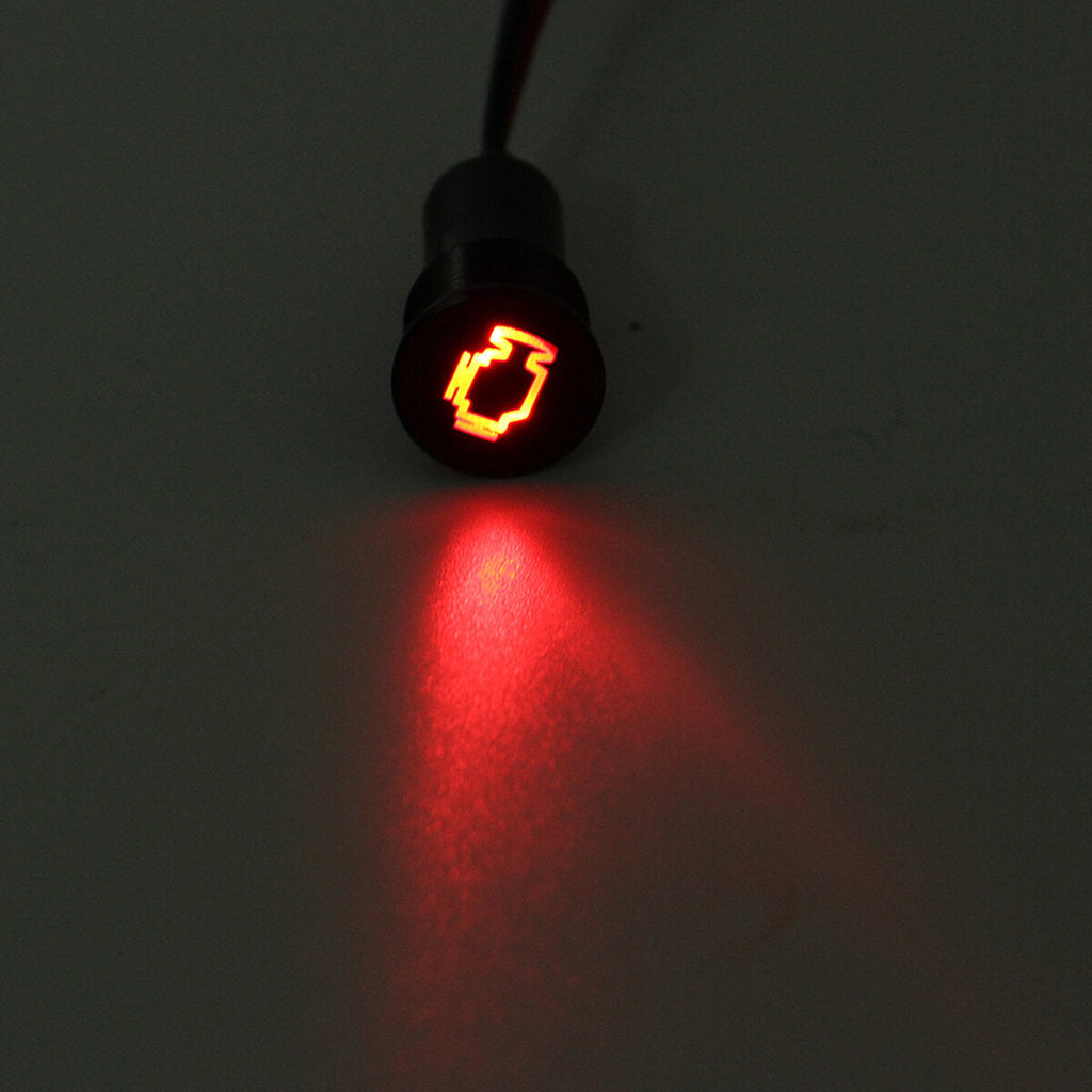 12V 16mm Metal LED Dash Panel Warning Pilot Light Indicator Lamp Boat