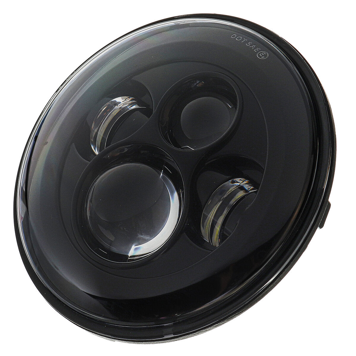Black No Aperture 7" Motorcycle LED Headlight + 4.5" Auxiliary Light Motorcycle Accessories