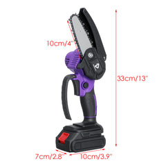 4 Inch Cordless Electric Saw Chainsaw Pruning Saw Power Indicator Garden Carpentry Power Tools