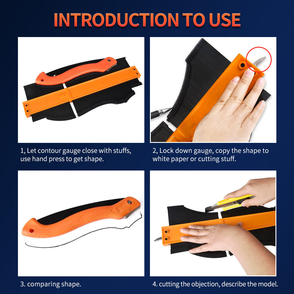 Profile Contour Gauge - High Precision Tracing Tool for Woodworking, Tiling, and Molding - Durable ABS Plastic, Easy to Use