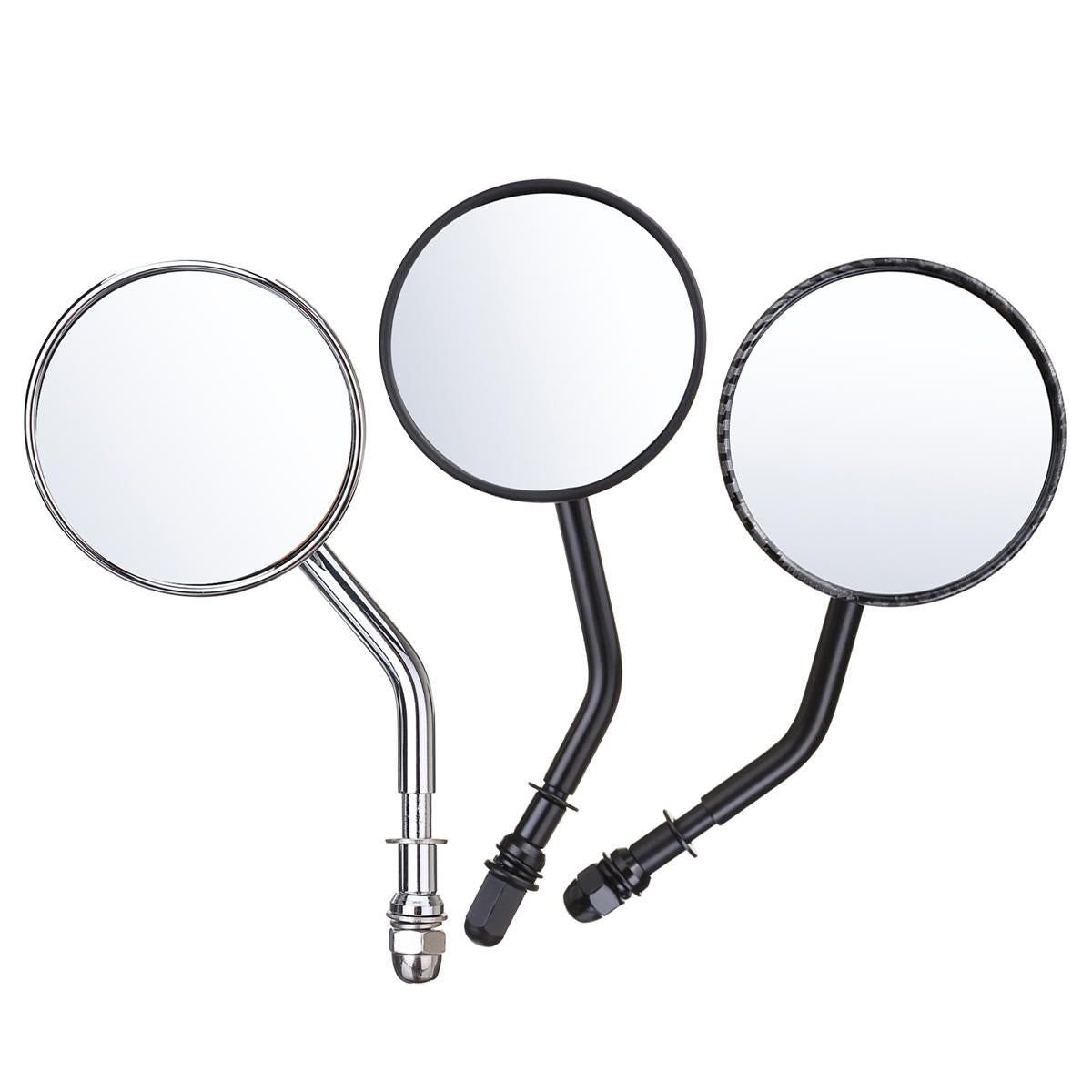 Diameter 85mm Retro Round Rearview Motorcycle Mirrors Long/Short Handle