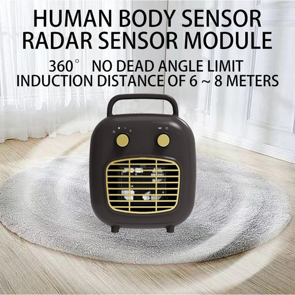 800W PTC Ceramic Space Heater with Human Sensor, Low Noise, Fast Heating, Tip-Over & Overheat Protection, 3 Adjustable Gears for Indoor Use
