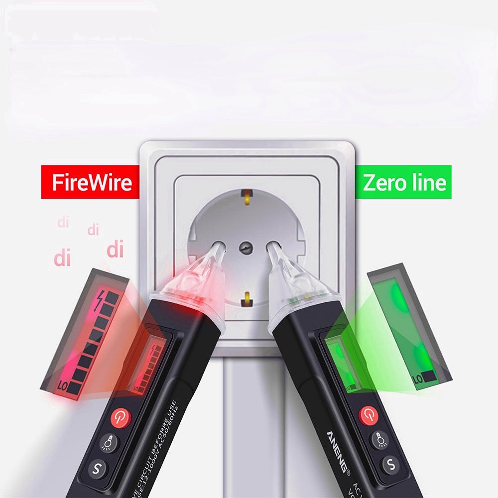 Non Contact Electrical Tester Pen Digital AC/DC Voltage Detector 12-1000V Current