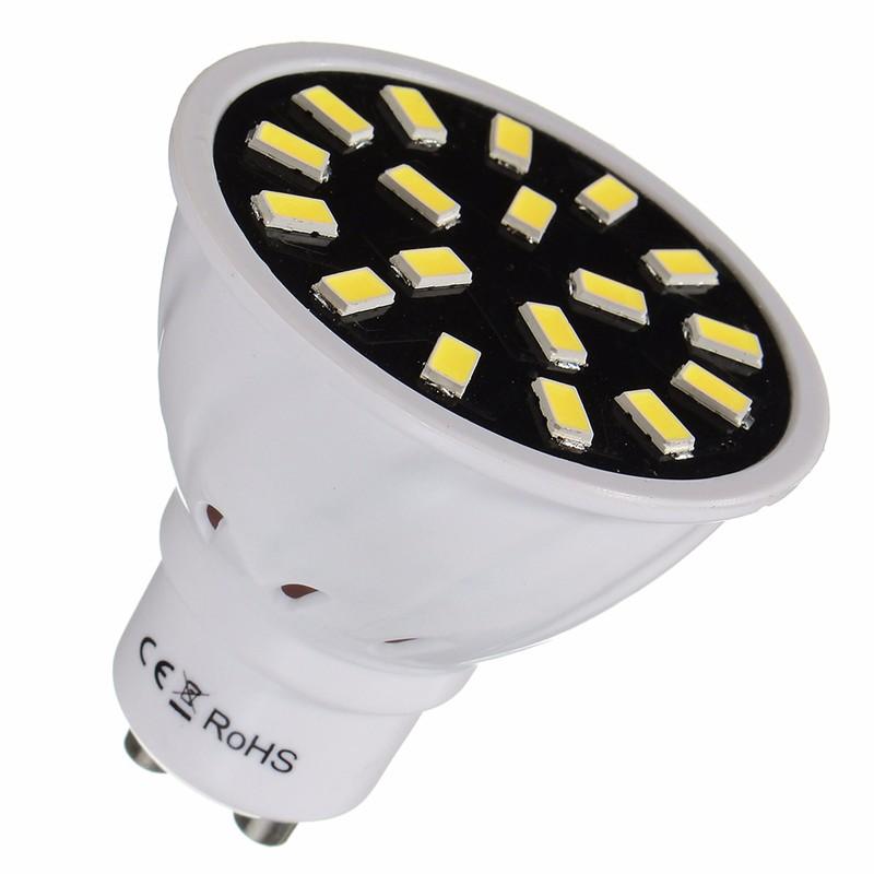 E27 GU10 LED Light Bulbs 5733 SMD 18 320LM Pure White Warm White Spot Lightt AC220V 3W
