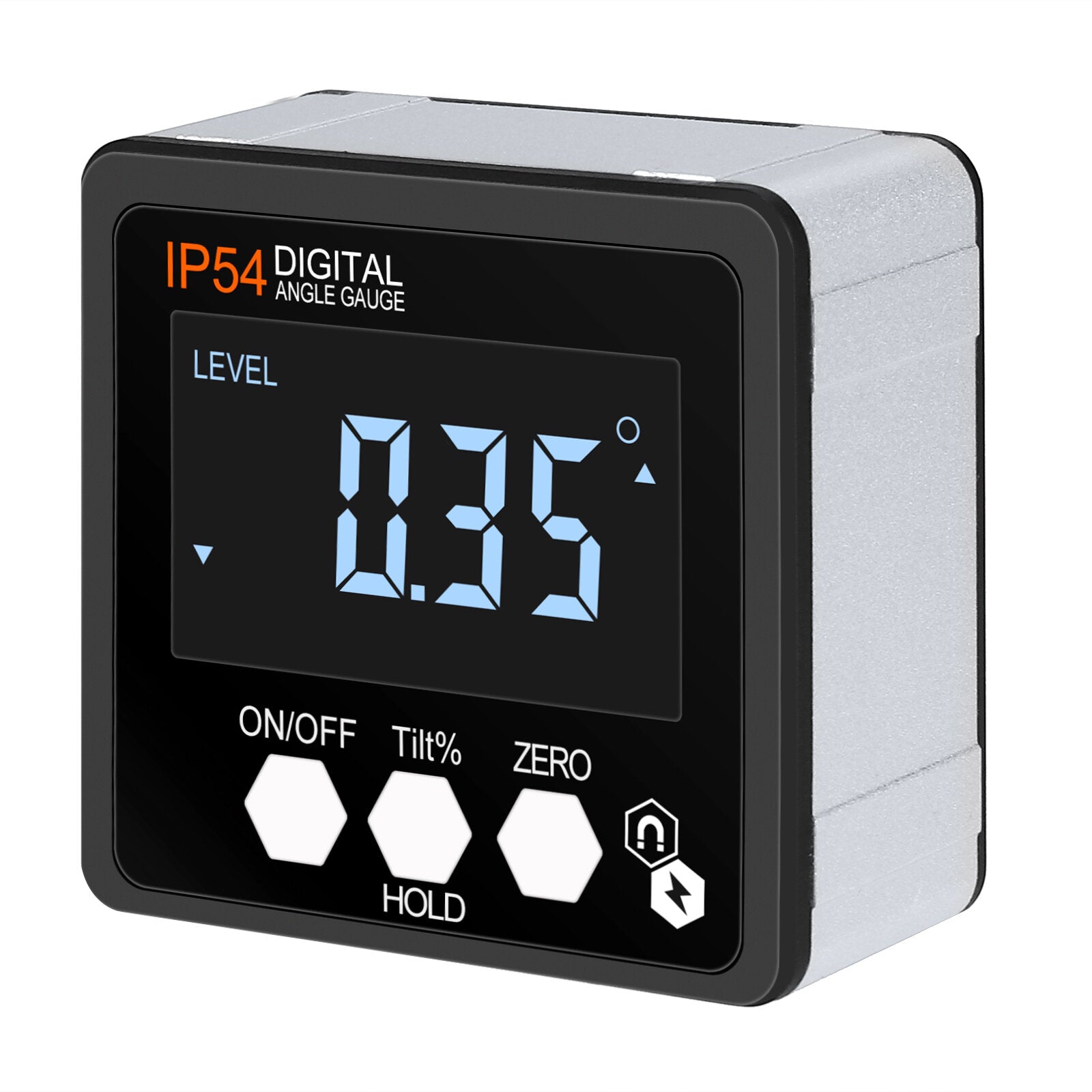 Digital Angle Gauge - 2" LCD Display, IP54 Waterproof, Stainless Steel, 0.01mm Resolution, Easy Carry, Inclination Box