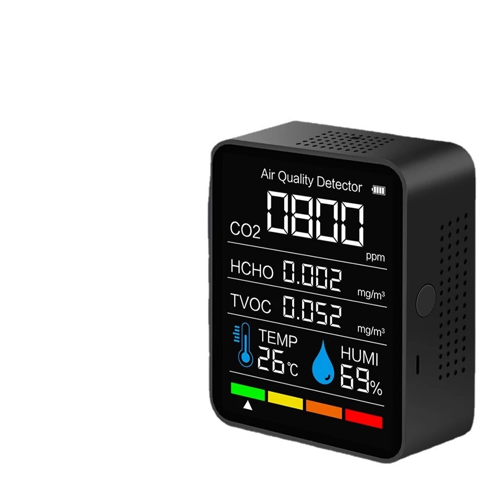 5-In-1 Bluetooth-Connected Carbon Dioxide Tester for Detecting TVOC Formaldehyde Concentrated Air Quality Temperature Humidity CO
