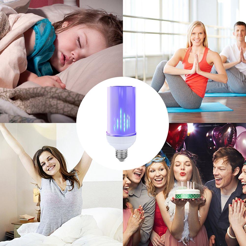 AC85-265V E27 8W Dimmable bluetooth Speaker RGB Flame Effect LED Bulb with 24 Keys Remote Control