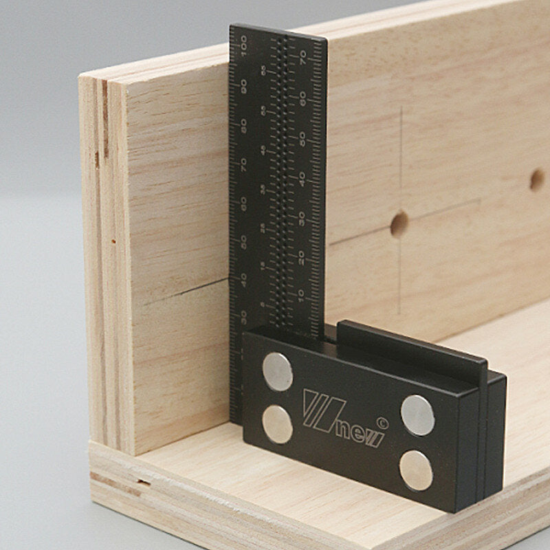 High-Quality Aluminum L-Ruler for Woodworking, Ergonomic Design, 0-200mm Scale, Durable & Rust-Proof Tool