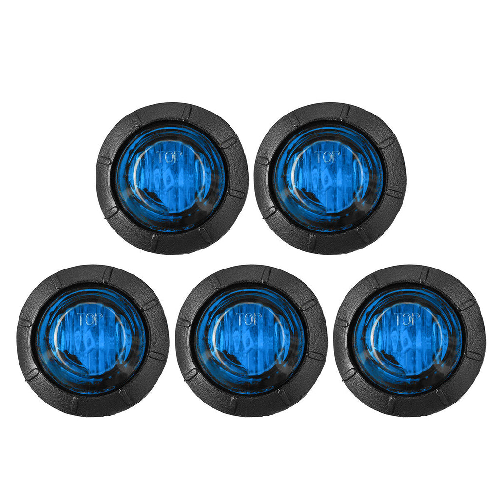 5pcs 24V Round LED Side Marker Light Indicator Lamp Truck Trailer Caravan Van