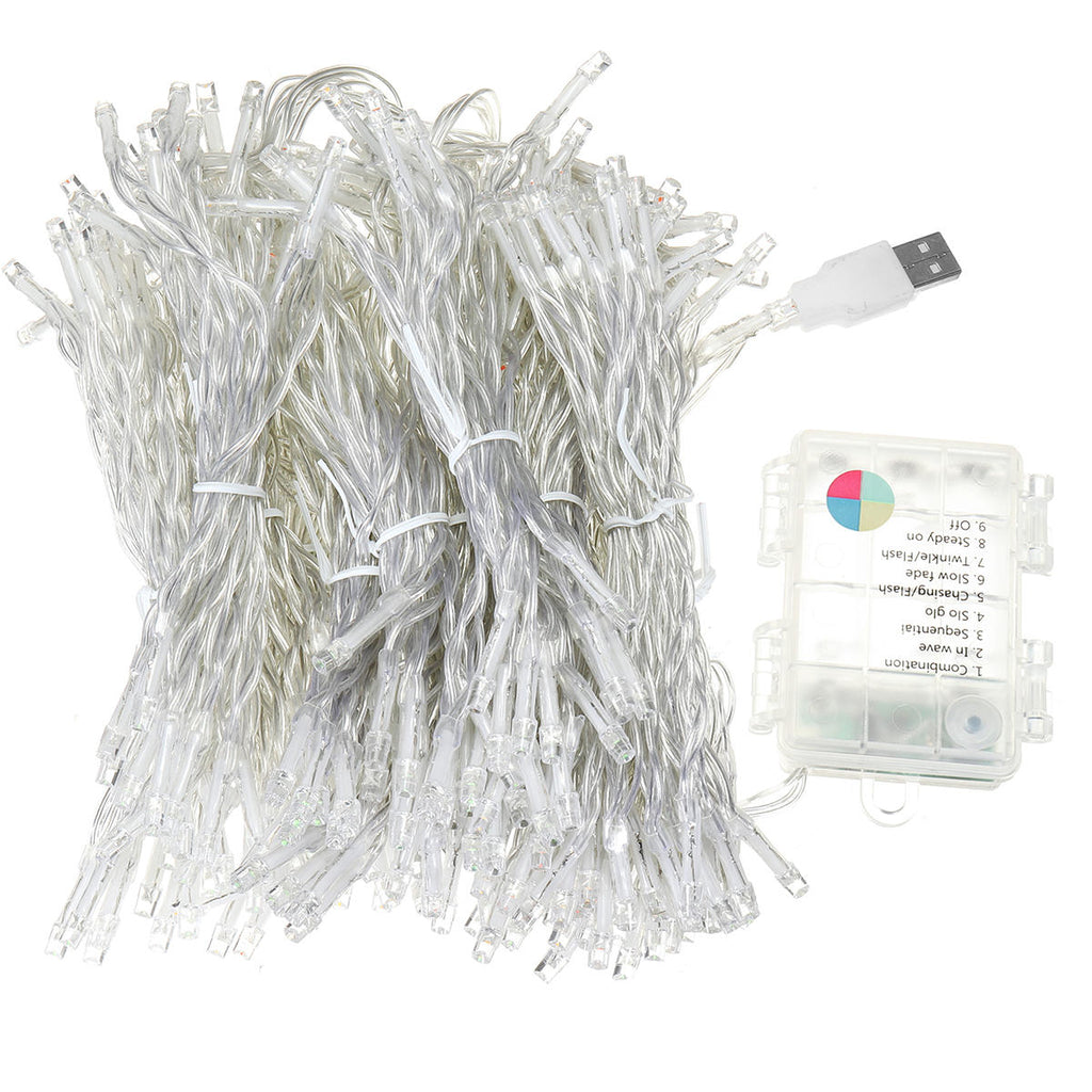3M*3M 8 Modes Battery Operated USB Wedding Drape LED String Light Christmas Birthday Party Decor