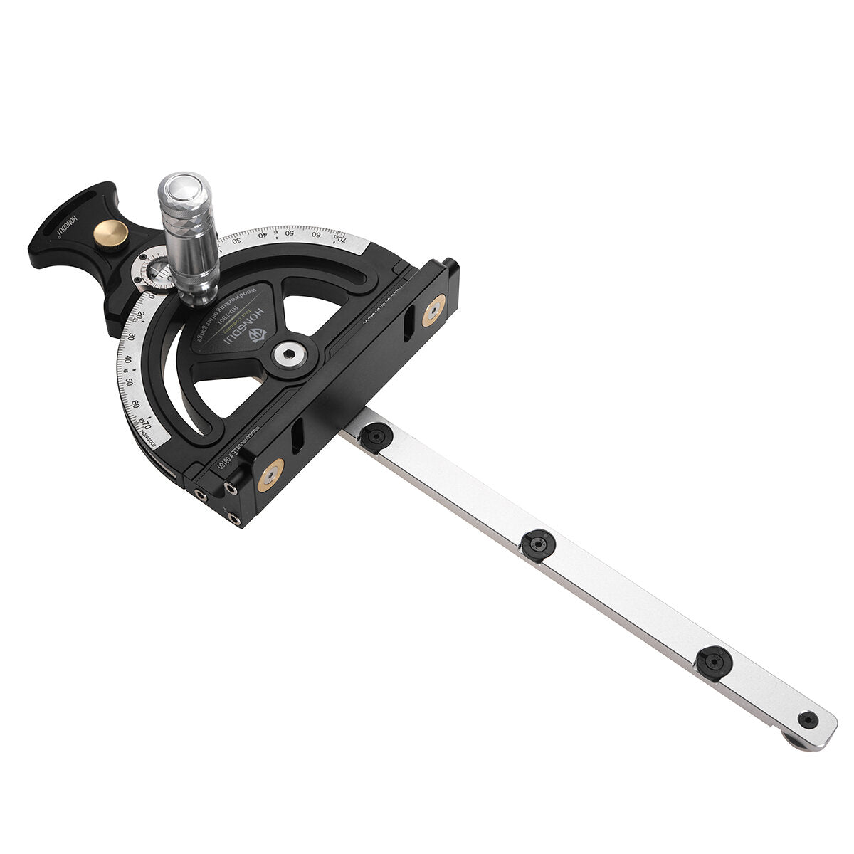Precision Miter Gauge for Woodworking - Adjustable 0-70° Angles, CNC Precision, Black Aluminum Alloy, 1.5kg