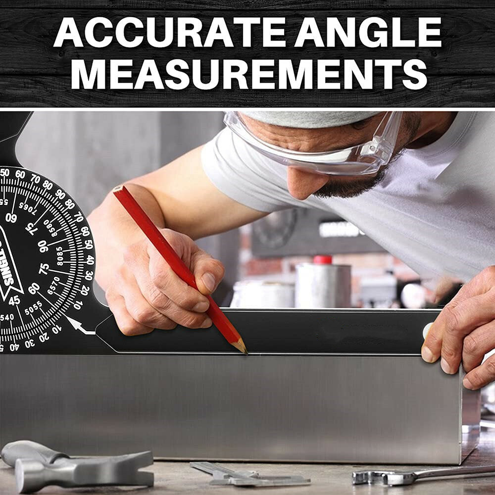 7-Inch Aluminum Protractor Angle Finder for Carpenters, Plumbers & Woodworking - Precision Miter Tool