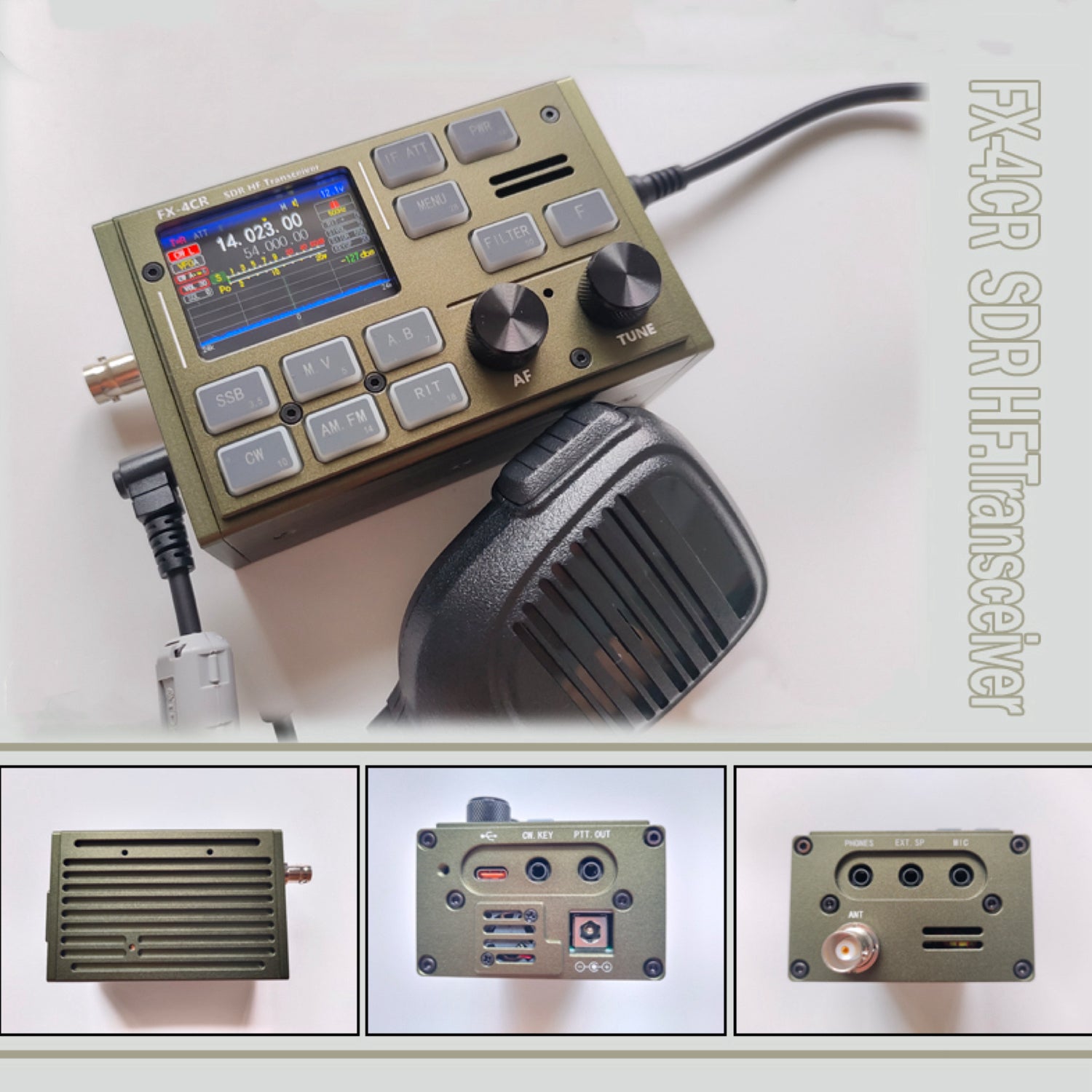 3rd Generation V3 Radio SDR HF Transceiver 1-20W Adjustable Power USB LSB CW AM FM Modes Bluetooth Type-C Port