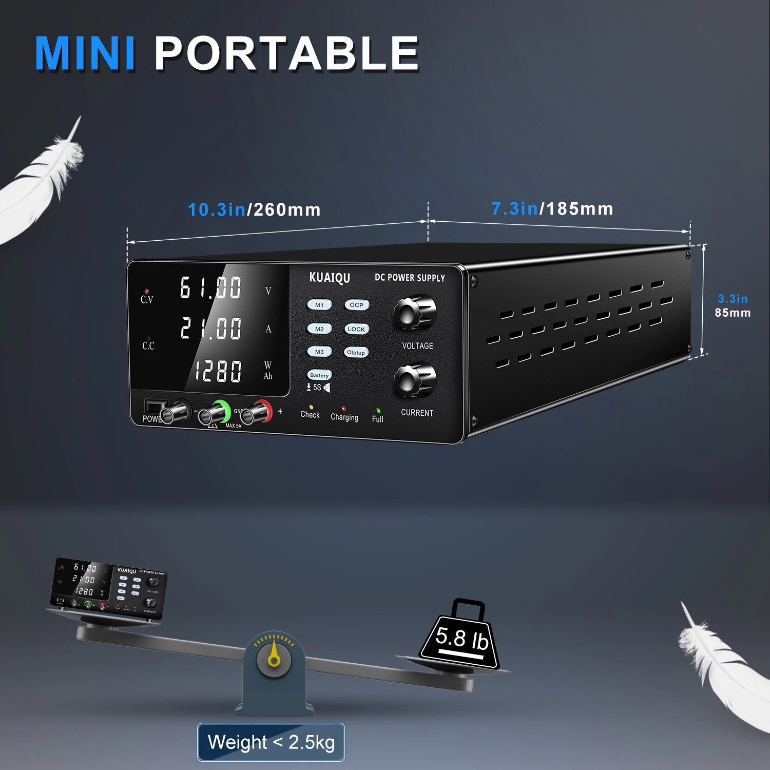 R-SPS3020C Adjustable DC Bench Power Supply & Battery Charger, 0-60V/0-30A Options, 450W/600W/900W/1200W & OCP Protection