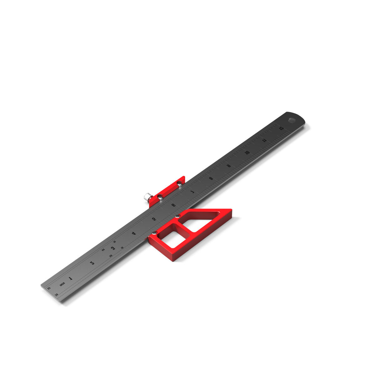45/90° Scribing Ruler - Durable Aluminum Tool for Precision Line & Circle Drawing, Vertical Measurements, Compact Design