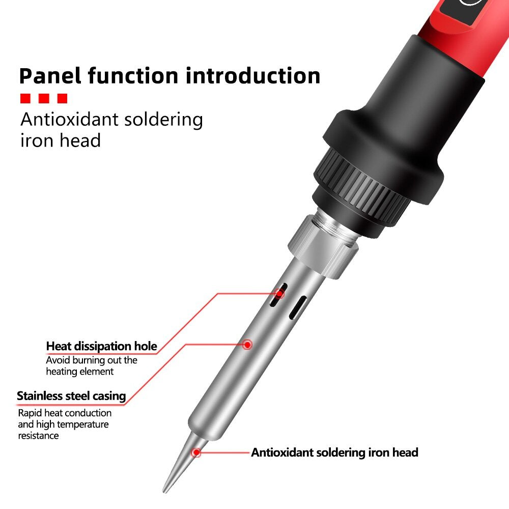 24PCS LCD Digital Display Screen Multi-function Electric Soldering Iron Adjustable Temperature Soldering Tools Kit