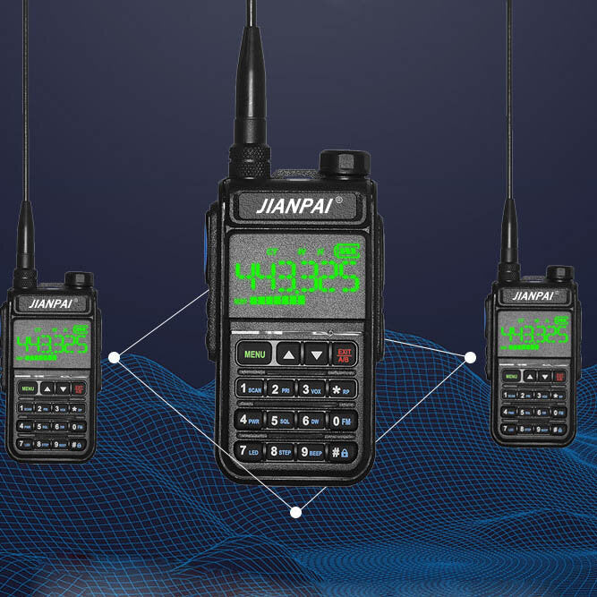 10W 5800mAh Fluorescent LED Display Walkie Talkie Intelligent Noise Reduction High Power FM Two Way Radio SOS for Hotel Sailing Hiking