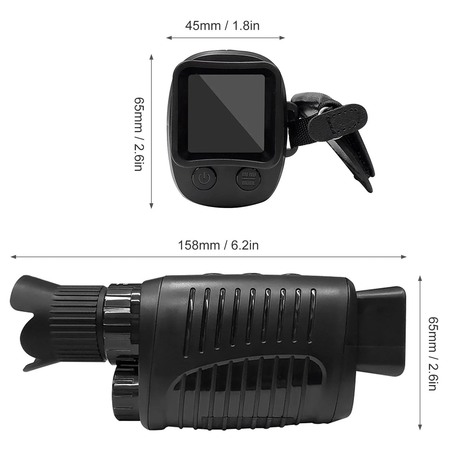1080P HD Night Vision Monocular, 5X Zoom, 300m Infrared Camera, IPX4 Waterproof, Outdoor Hunting Telescope