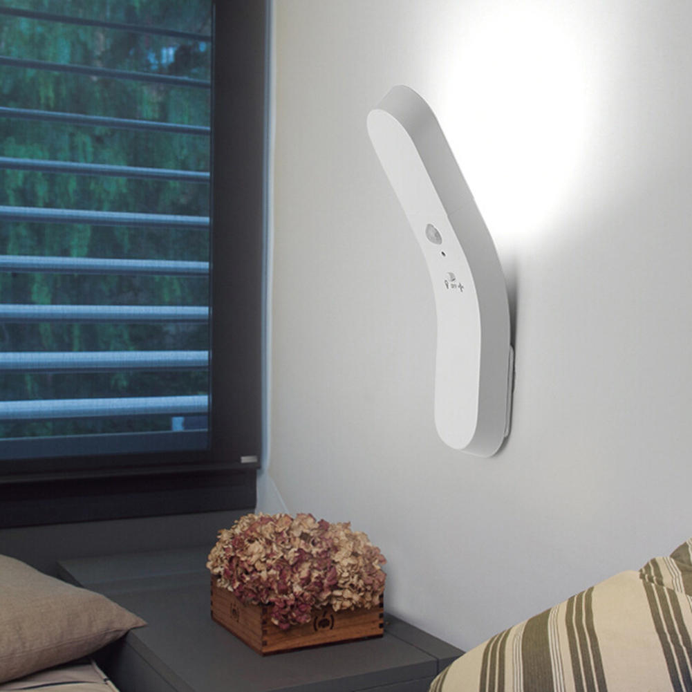 1W 2Modes USB Rechargeable Magnetic Base LED Battery PIR Motion Sensor Night Light