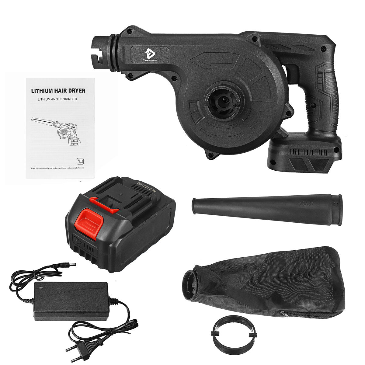 21V 1000W Cordless Electric Air Blower Vacuum Suction Cleaning Leaf Blower Computer Dust Collector