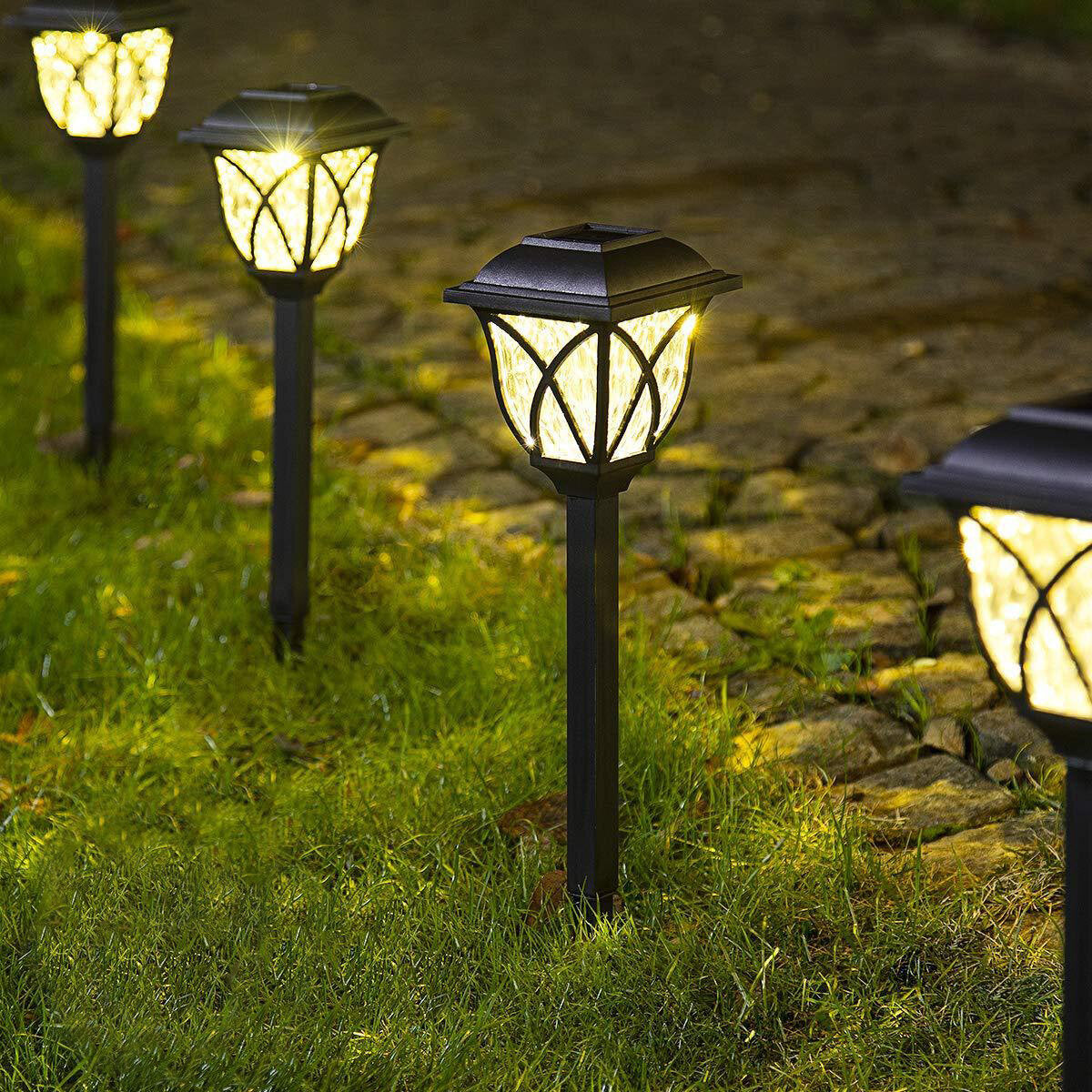 2PCS/6PCS Outdoor LED SolarLight Waterproof Stake Lamp Home Garden Yard Lawn Decor