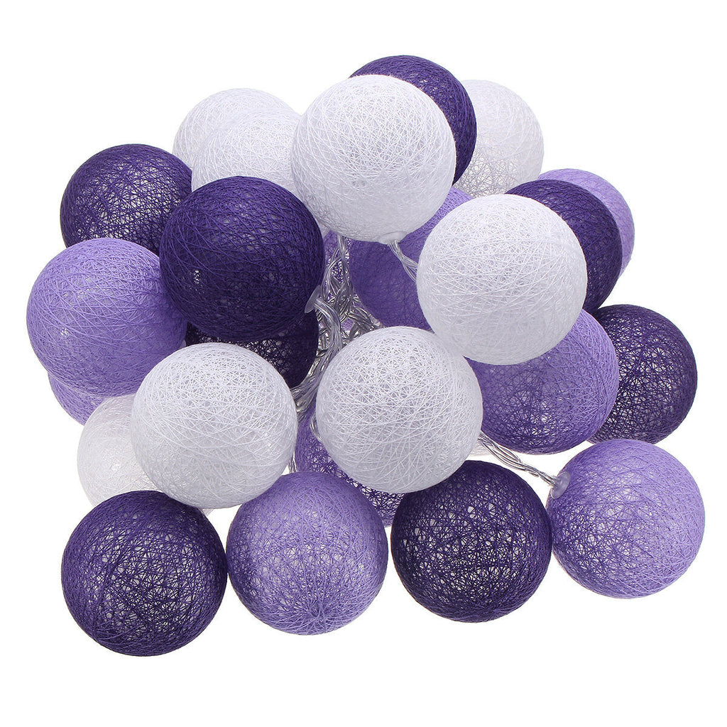 Battery Powered 30LEDs Pastel Cotton Ball String Lights for Holiday Decoration