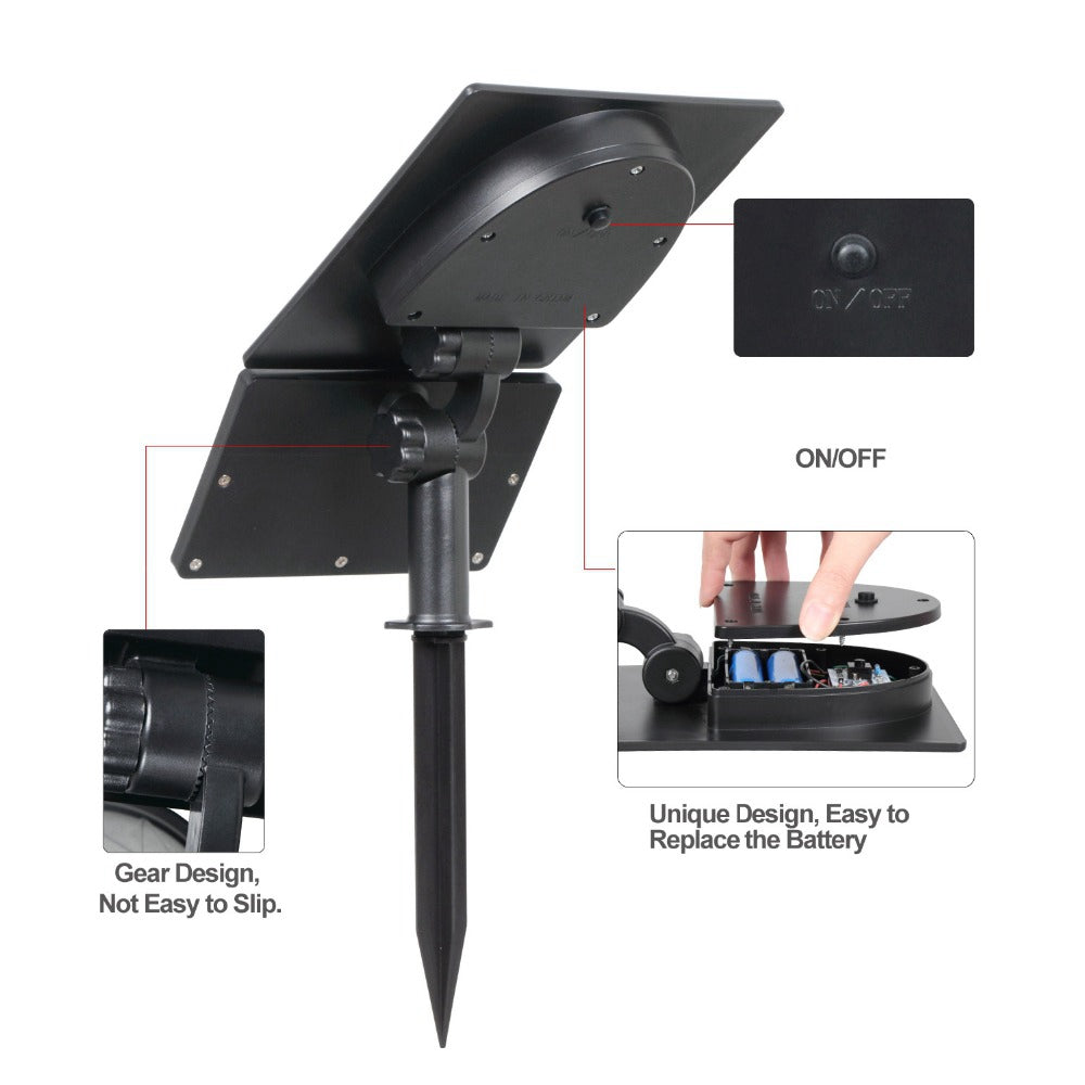 5W Solar Power 50 LED Spotlight Waterproof Landscape Wall Security Light for Outdoor Garden Lawn