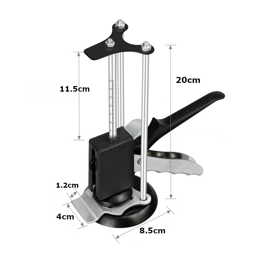 Black Metal Plastic Handle Single/Three Column Round Bottom Height Adjuster Manual Lifting Positioning Tool