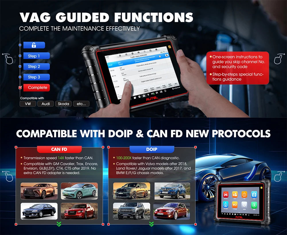 OBD2 Code Reader Car Diagnostics Scanner TPMS Programming Tools CAN FD DoIP Upgraded of MP808S TS MP900BT