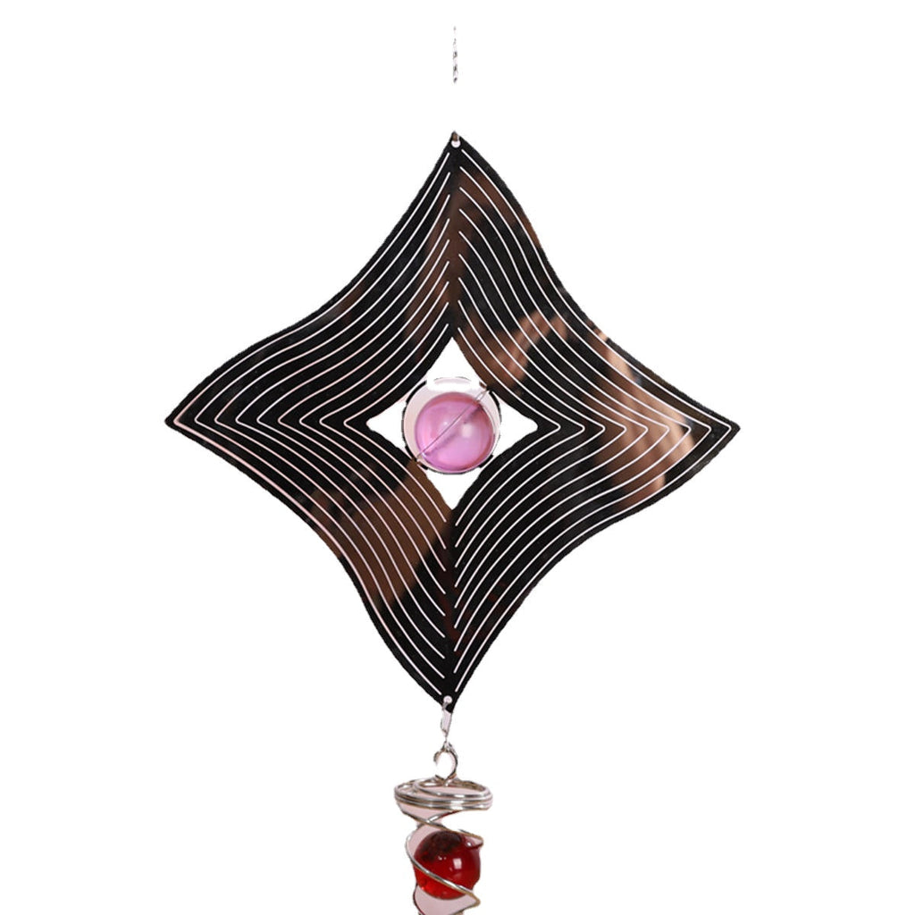 3D Metal Hanging Wind Chimes Home Garden Decor Spinner Battery Motor Gifts